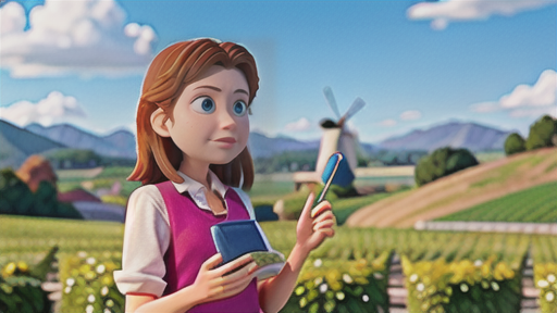 風車とブドウ畑の村